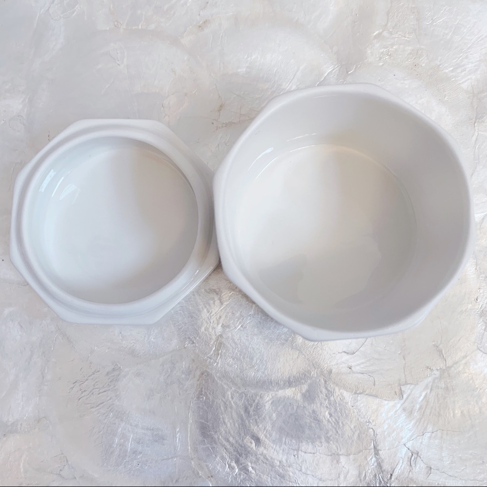 White Brown Iris Bone China Jewelry Trinket Box - Picture 6 of 8